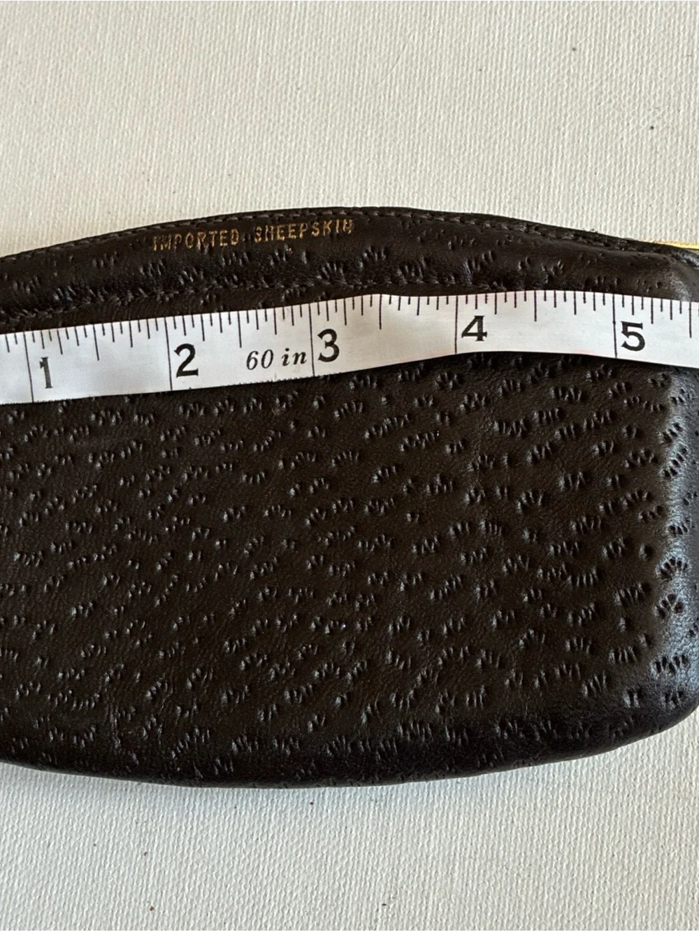 VNTG 1940s-Rogers Air Tite-Tobacco Pouch Imported Sheepskin Dark Brown Gold Zip